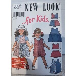 6396 New Look for Kids Girls‎ Size 2-7 CUT Dress Top Shorts Romper Vintage